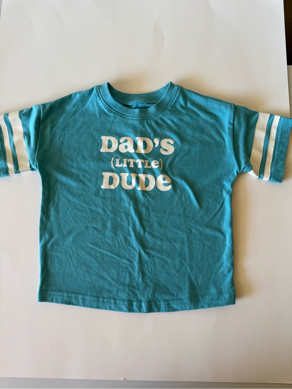 OshKosh B'gosh Teal 'Dad's Little Dude' Short Sleeve Tee with White Stripes